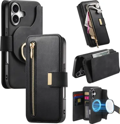 Zdjęcie produktu dla INF Etui z klapką i portfelem do Samsunga A05S z uchwytem na palec