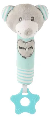 Produktbild von Baby Mix Bear Mint Pfeifendes Plüschtier mit Beißring