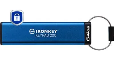 Produktbild von Kingston IronKey Keypad 200 USB-Stick 64GB AES-256 verschlüsselt