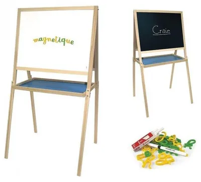 Image de Tableau créatif en bois double face et accessoires - jeujura - 8738 - jeu éducatif