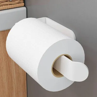 Produktbild von Toilettenpapierhalter ohne Bohren eckig Design Klorollenhalter Bad WC Papierhalter Halter, weiß