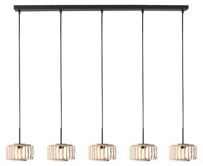 Immagine prodotto di Lampada a sospensione - naturale nero - HaloSwap - bambù metallo - grande lampada da tavolo da pranzo - E27 - 4527ZW - Steinhauer