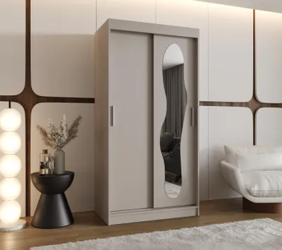 Produktbild von Kleiderschrank 100 cm BEYZA mit Spiegel - Kaschmir