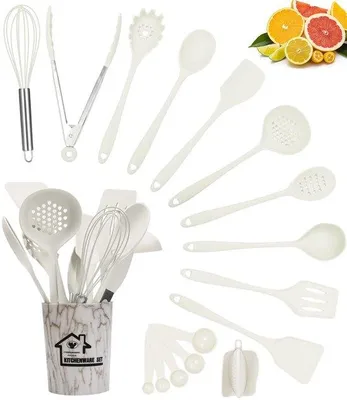 Produktbild von Küchenutensil-Set, hitzebeständig, silikon, antihaft, 18-teilig, spülmaschinenfest