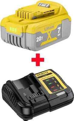 Zdjęcie produktu dla Zamienna bateria litowa, pojemność 7000 mAh, napięcie znamionowe 20 V, 1 bateria, 1 ładowarka