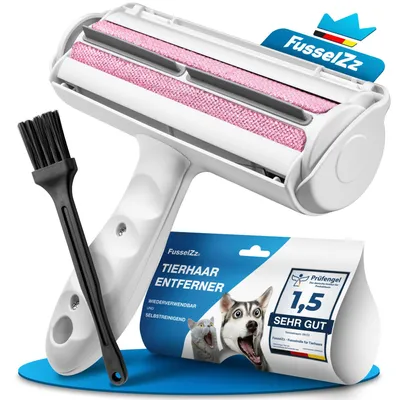 Produktbild von Fusselrolle Fusselentferner Tierhaarroller - Selbstreinigend - Wiederverwendbar - Rosa - Für Tierhaare und Kleidung