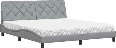 Produktbild von vidaXL Bett mit Matratze Hellgrau 180x200 cm Stoff