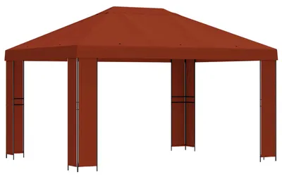Obrázok produktu pre vidaXL Altánok 4 x 3 m Terakota Polyester a oceľ 190 g/m²