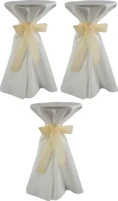 Produktbild von 3 Stück Stehtischhusse 80cm Ø Sensalux,  weiß, Schleifenband creme