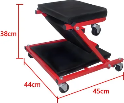 Obrázok produktu pre JOIEYOU 2 v 1 dielenská pojazdná doska skladacia montážna pojazdná doska dielenská pohovka montážna pohovka s 360° otočnými kolieskami montážna stolička, do 150 kg