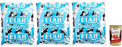 Produktbild von Elah Mentaliqurizia, novecento, caramella Toffee Süßigkeiten, Pyperite Mint und Lakritze, bonbons, lollies 3x 1kg + Italian Gourmet polpa 400g