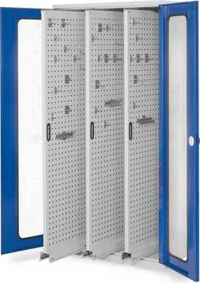 Produktbild von Kappes ®RasterPlan Vertikalschränke 1950x1000x600mm Modell 85 Sichtfenstertüren enzianblau