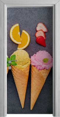 Produktbild von Tür Selbstklebende 90x210 cm Türfolie Türtapete Klebefolie - Eiscreme Vanille und Kaffee