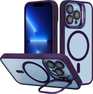 Obrázok produktu pre Puzdro Cadorabo pre Apple iPhone 12 / 12 PRO v prevedení LILA kompatibilné s MagSafe a funkciou stojana vrátane ochrany objektívu fotoaparátu - hybridné ochranné puzdro s TPU silikónovým okrajom a robustnou zadnou stranou