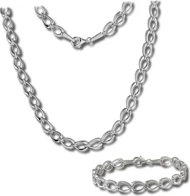 Produktbild von SilberDream Schmuck Set Collier Armband für Damen Herz glanz Silber D2SDS446J