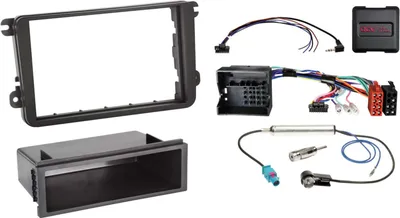 Immagine prodotto di Kit 2 DIN con vano portaoggetti compatibile con veicoli Seat/Skoda/VW SWC/antenna