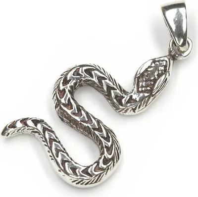 Produktbild von Kettenanhänger Schlange 925 Silber Oxidiert 2,9cm Gothic Tier Amulett 10566