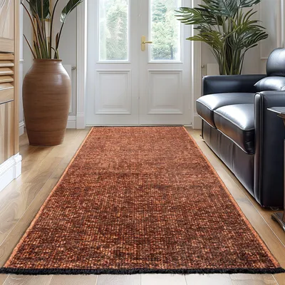 Produktbild von Carpetsale24, Baumwolle Teppich Chenille Waschbar, Boho-Stil, Rutschfest & Weich, für Wohnzimmer, Schlafzimmer, Grösse: 80x250 cm