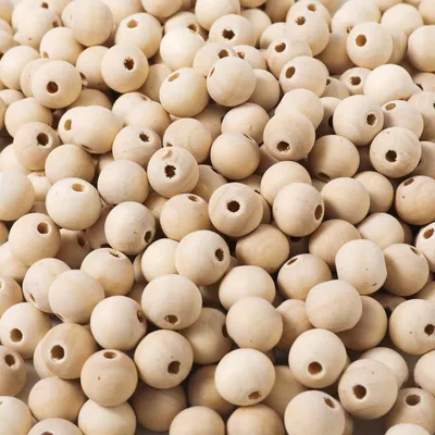300 runde Holzkugeln 10 mm mit Loch zum Auffädeln