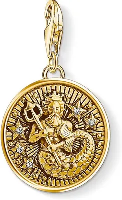 Produktbild von Thomas Sabo Anhänger Charm-Club Sternzeichen Wassermann 925 Sterling Silber Vergoldet Gelbgold Zirkonia 1650-414-39