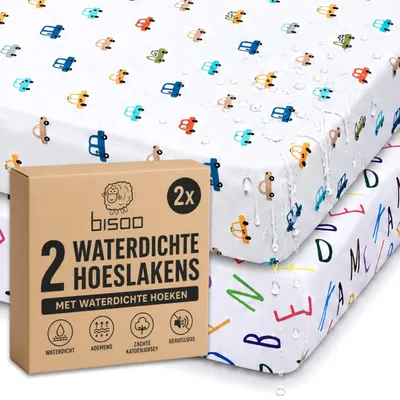 Imagen del producto de Elzusha - Juego de sábanas impermeables para cuna, tamaño 60x120 cm