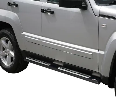 Zdjęcie produktu dla Progi boczne ze stali nierdzewnej do Jeep Cheeroke 2008-2013 czarne