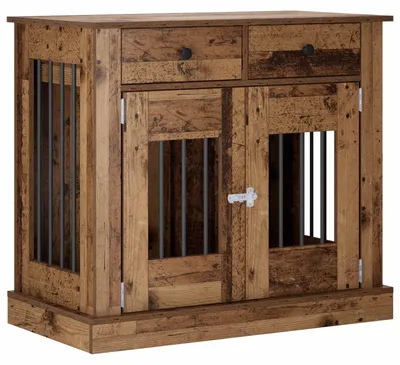 Immagine prodotto di vidaXL Mobile per trasportino per cani, legno massello riciclato, 90 x 47,5 x 80 cm, materiale in legno
