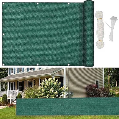 Image de Parasol de protection pour balcon - HDPE résistant aux UV - 85 x 95 cm - vert foncé