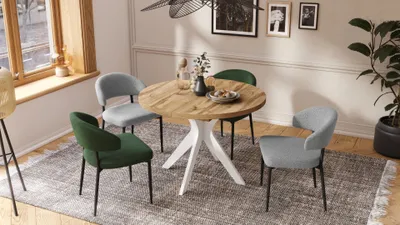 Produktbild von Design Esstisch Renzo ausziehbar 110 bis 180 cm rund Esszimmer Tisch