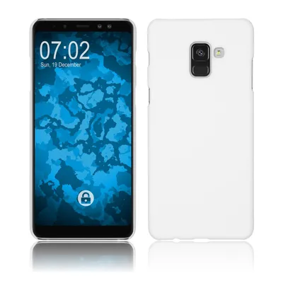 Produktbild von PhoneNatic Case kompatibel mit Samsung Galaxy A8 Plus (2018) - Hülle weiß gummiert Hard-case Cover