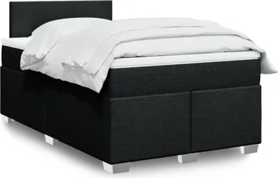 Produktbild von Langlebige Boxspringbett mit Matratze Schwarz 120x190 cm Stoff Gästebett mit Lattenrost Möbel9707695