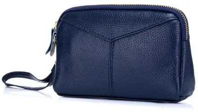 Productafbeelding van AprinCtempsD Dames clutch, echte lederen tas met handlus, elegante portemonnee
