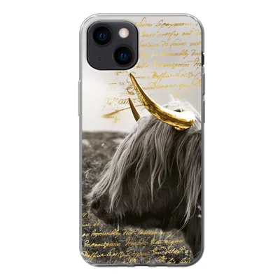 Produktbild von MuchoWow® Handyhülle Schutzhülle Hülle für iPhone 13 mini Schottischer Highlander - Gold - Hoorn Silikon Softcase Handy Hülle - Softcase