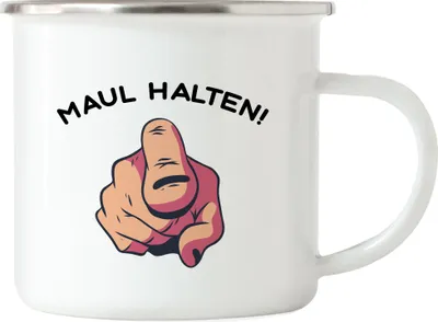 Produktbild von Maul Halten Emaille Tasse Büro-Tasse Kollegen Chef Geschenkidee für Kollege Kollegin