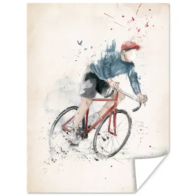 Produktbild von MuchoWow® Poster Fahrräder - Farbe - Sport - Rot 30x40 cm - Wandplakat - Poster Kinderzimmer