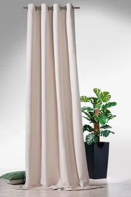 Obrázek produktu pro heimtexland ® Blackout Curtain Dekorativní žakárová záclona Blackout Coating Curtain VxŠ 245x135 Eyelet Scarf Izolační typ762 Nature