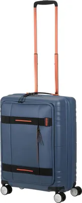 Image de American Tourister trolley pour ordinateur portable Hello Cabin Spinner 55 / 20 Exp Coated Trolley Navy / Orange bleu marine