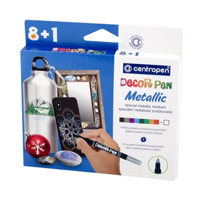 Productafbeelding van Centropen Decorpen 2737 Metalic, set van 8 + 1
