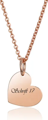 Produktbild von MATERIA by Matthias Damen Halskette mit Anhänger Gravur Herz Rosegold 925 Silber 42-45cm mit Geschenk-Box KA-441