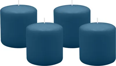 Produktbild von 4er Set Adventskranzkerzen Petrol Blau Ø 100 x 100 mm