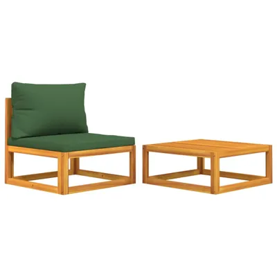 Image de vidaXL Ensemble de canapé de jardin 2 pièces avec coussins en bois massif d'acacia