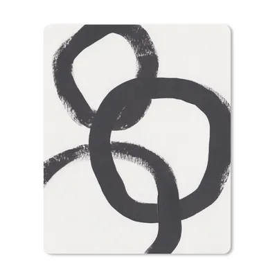 Produktbild von MuchoWow® Mauspad Mousepad Abstrakt - Formen - Schwarz - Kreise 19x23 cm - Mousepads - Maus Mat - Pad - Mausunterlage - Mauspads - Spielen