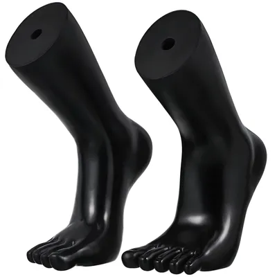 Mannequin-Fußständer, Kunststoff, schwarz, 2 Stück