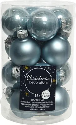 Produktbild von Baumkugel -Classic- 16er-Set Glas 3cm blau