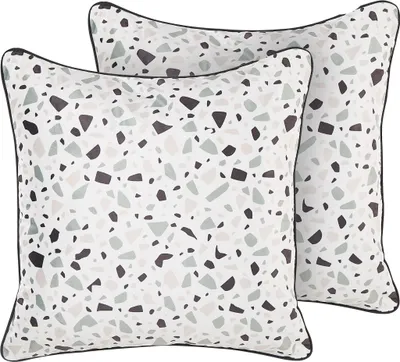 Obrázek produktu pro BELIANI Dekorativní polštáře sada vícebarevná sametová 45 x 45 cm čtvercový geometrický vzor terrazzo moderní design