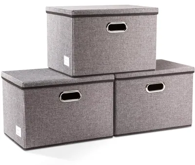 Immagine prodotto di Omgoods - Set di 3 scatole pieghevoli con coperchio