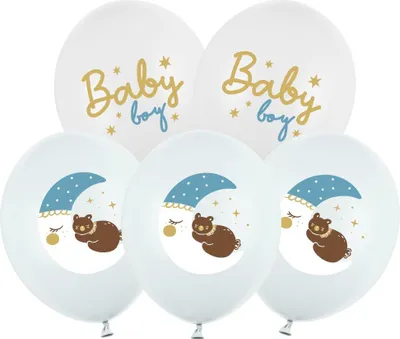 Produktbild von 6 Latexballons Baby Boy 30cm