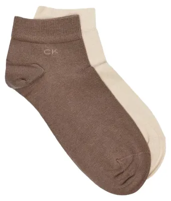 Image de Calvin Klein - Chaussettes invisibles pour homme (lot de 2) NA1070 (43 EU - 47 EU) (beige/marron)