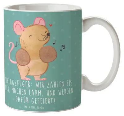 Produktbild von Mr. & Mrs. Panda Becher Schlagzeuger Stolz - Meeresbrise - Geschenk, Band, Konzert, Tasse, Musik, schöne, Beats, Kaffeebecher, Lernen, Pott, Musiker, Performance