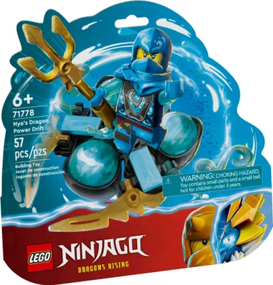 Produktbild von LEGO 71778 NINJAGO Nyas Drachenpowerpower-Spinjitzu-Drift Spielzeug, Spinner mit Kunststücken, Nya Minifigur zum Sammeln, kleines Geschenk für Kinder ab 6 Jahren